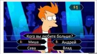 Кого вы любите больше? Миша Андрей Сева Влад