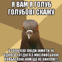 я вам я голуб голубові скажу у золочеві люди-жмоти, ні одного хотдога з мисливською ковбаскою нам ще не кинули!!!