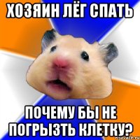 хозяин лёг спать почему бы не погрызть клетку?