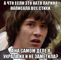 а что если это катя ларина написала все стихи, а на самом деле я украла их и не заметила?