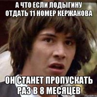 а что если лодыгину отдать 11 номер кержакова он станет пропускать раз в 8 месяцев