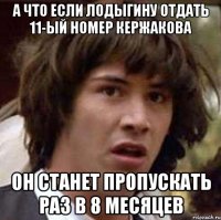 а что если лодыгину отдать 11-ый номер кержакова он станет пропускать раз в 8 месяцев