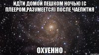 идти домой пешком ночью (с плеером,разумеется) после чаепития охуенно