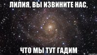 лилия, вы извините нас, что мы тут гадим