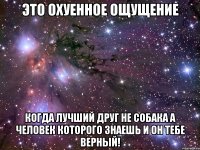 это охуенное ощущение когда лучший друг не собака а человек которого знаешь и он тебе верный!