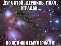 дура стой , держись , плач , страдай ... но не пиши ему первая !!!