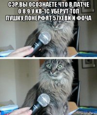 сэр,вы осознаёте что в патче 0.8.9 у kb-1c уберут топ пушку,понерфят 57хеви и фоча 