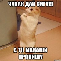 чувак дай сигу!!! а то маваши пропишу