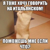 я тоже хочу говорить на итальянском! поможешь мне если что?