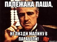 палежака паша, не пизди малину в парабели!