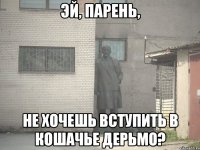 эй, парень, не хочешь вступить в кошачье дерьмо?