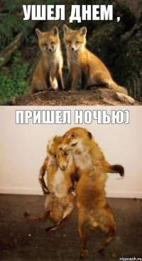 ушел днем , пришел ночью)