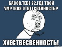 басов,тебе 22,где твой ум?твоя ответсвенность? хуествесвенность!