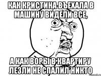 как кристина въехала в машину видели все, а как воры в квартиру лезли не спалил никто