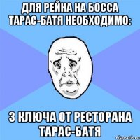 для рейна на босса тарас-батя необходимо: 3 ключа от ресторана тарас-батя