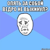 опять за собой ведро не выкинул? 