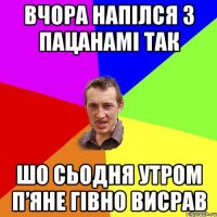 вчора напілся з пацанамі так шо сьодня утром п’яне гівно висрав