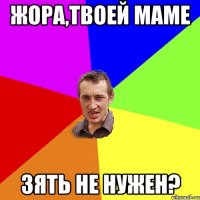 жора,твоей маме зять не нужен?