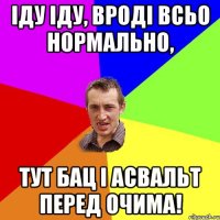 іду іду, вроді всьо нормально, тут бац і асвальт перед очима!