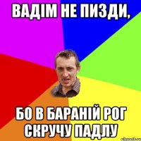 вадім не пизди, бо в бараній рог скручу падлу