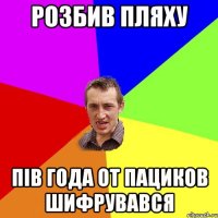 розбив пляху пів года от пациков шифрувався