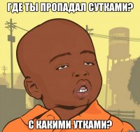 где ты пропадал сутками? с какими утками?