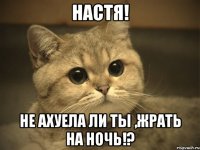 настя! не ахуела ли ты ,жрать на ночь!?