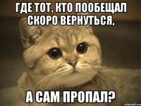 где тот, кто пообещал скоро вернуться, а сам пропал?