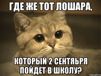 где же тот лошара, который 2 сентяьря пойдет в школу?