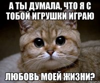 а ты думала, что я с тобой игрушки играю любовь моей жизни?