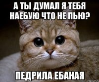 а ты думал я тебя наебую что не пью? педрила ебаная