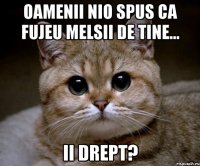 oamenii nio spus ca fujeu melsii de tine... ii drept?