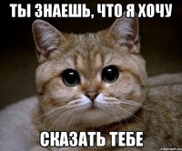 ты знаешь, что я хочу сказать тебе