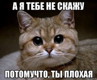 а я тебе не скажу потомучто, ты плохая