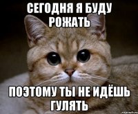 сегодня я буду рожать поэтому ты не идёшь гулять