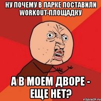 ну почему в парке поставили workout-площадку а в моем дворе - еще нет?