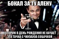 бокал за ту алену которую в день рождения не качает эта тачка с чихуахуа собачкой