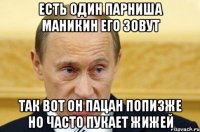 есть один парниша маникин его зовут так вот он пацан попизже но часто пукает жижей