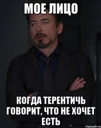 мое лицо когда терентичь говорит, что не хочет есть