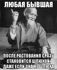 любая бывшая после растования сразу становится шлюхой, даже если она не шлюха