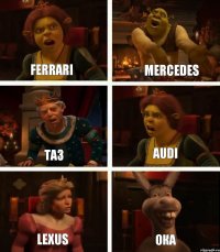 Ferrari ТАЗ Lexus Mercedes Audi Ока