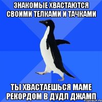 знакомые хвастаются своими телками и тачками ты хвастаешься маме рекордом в дудл джамп