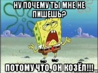 ну почему ты мне не пишешь? потому что, он козёл!!!