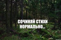 Сочиняй стихи нормально...