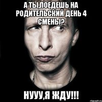 а ты,поедешь на родительский день 4 смены? нууу,я жду!!!