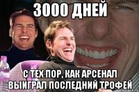 3000 дней с тех пор, как арсенал выиграл последний трофей