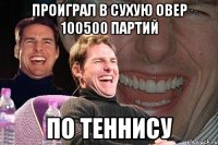 проиграл в сухую овер 100500 партий по теннису