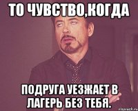 то чувство,когда подруга уезжает в лагерь без тебя.