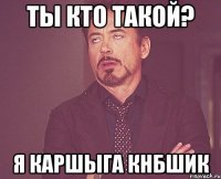 ты кто такой? я каршыга кнбшик