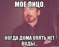 мое лицо, когда дома опять нет воды...